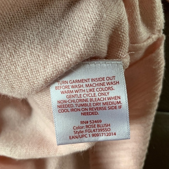 Faded Glory Light Pink Sweater Embroidery Floral - Picture 8 of 11